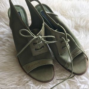 Jil Sander Green Canvas Sandals
